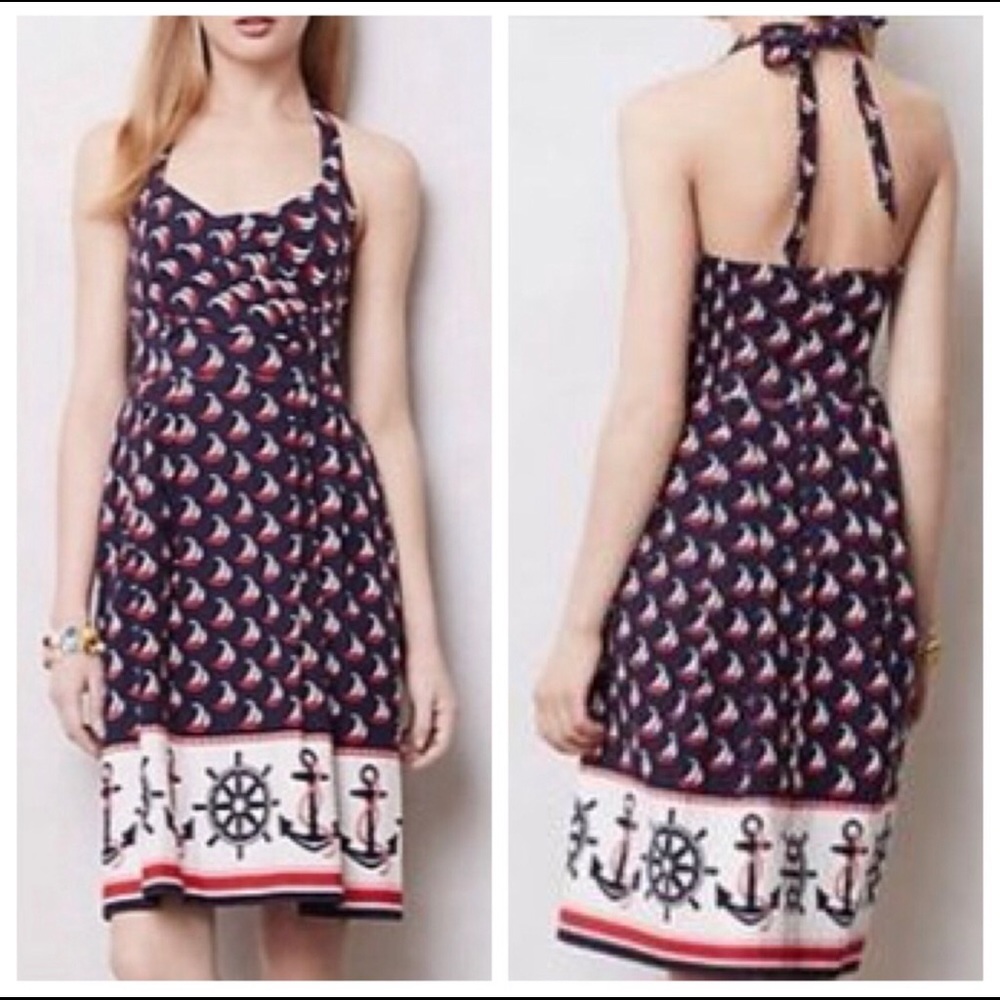 Anthropologie Postmark Windward Halter Dress